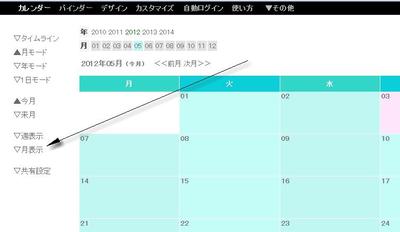 週間表示をＯＮにします