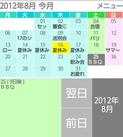 シンプルで見やすい表示